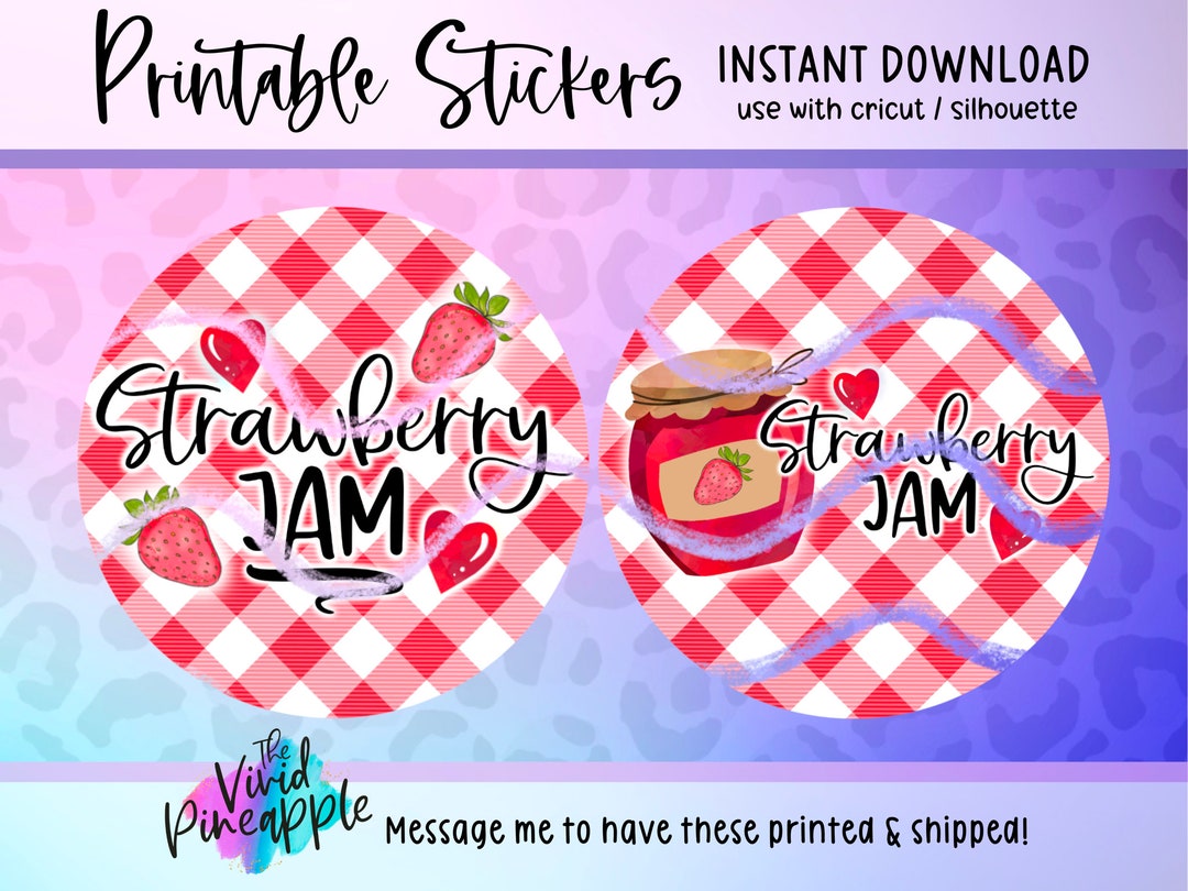 PNG Sticker Downloads - Strawberry Jam Stickers - Food Canning Stickers ...