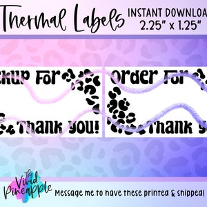 PNG Sticker Download - Pickup For - Order For - Animal Print - Thermal Printer Label Download -2.25” x 1.25” -Small Business