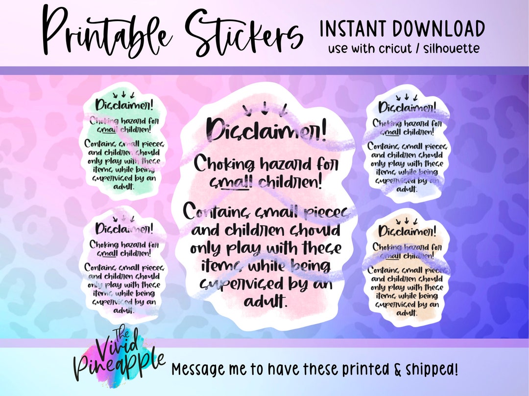 PNG Sticker Downloads Disclaimer Choking Hazard Sticker Downloads