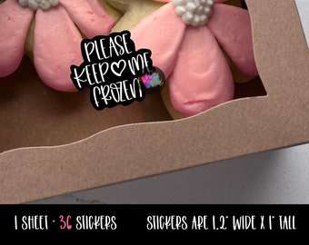 36 Stickers Per Sheet - Please Keep Me FROZEN - Baked Goods Baking Stickers * Frozen Desserts