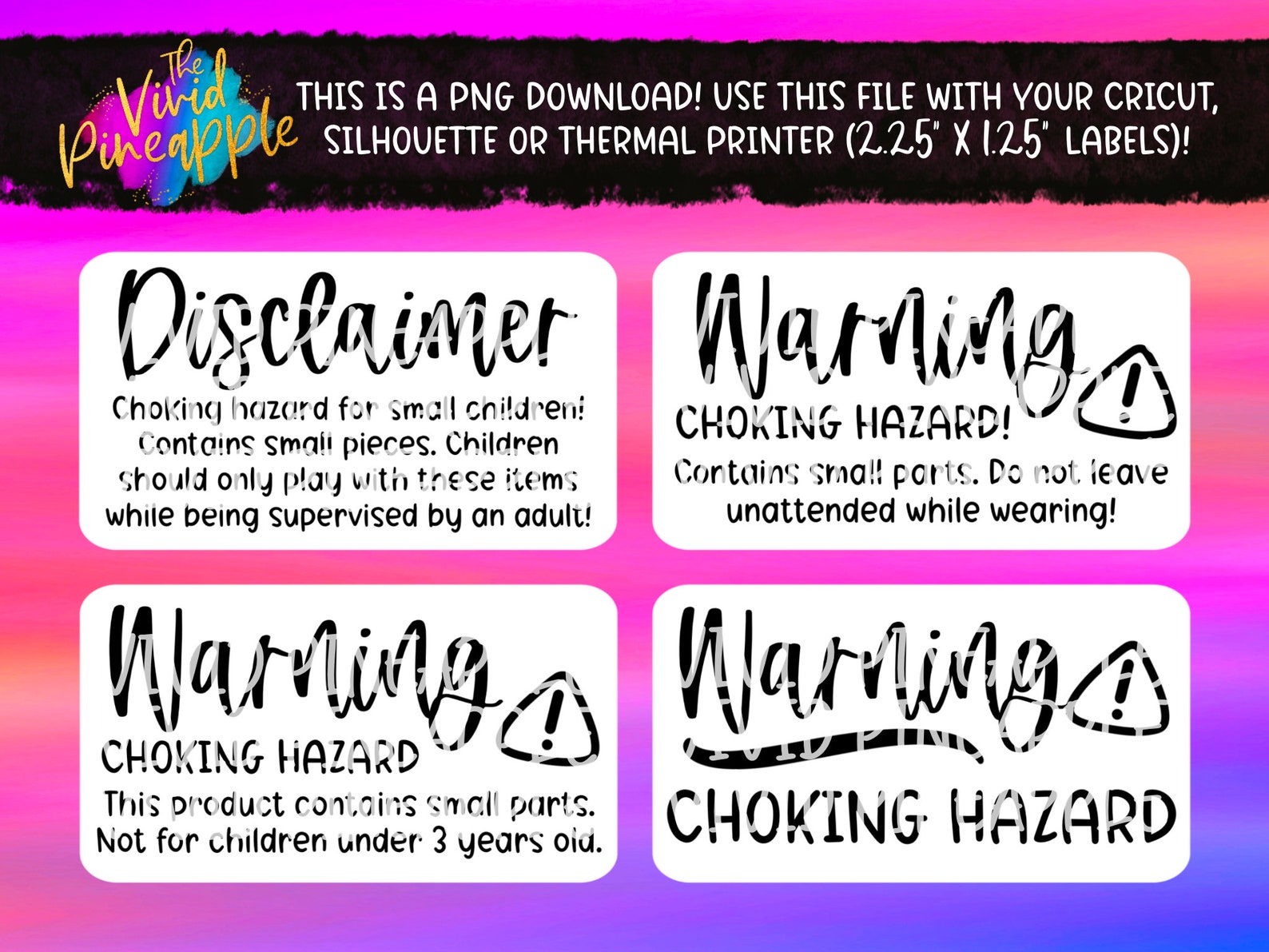 PNG Sticker Download Disclaimer / Warning Choking Hazard Etsy