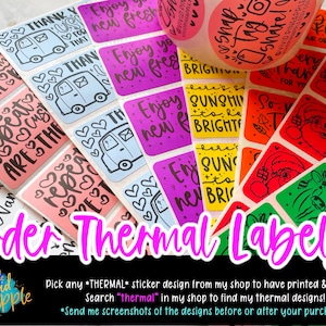 100 Printed THERMAL Labels