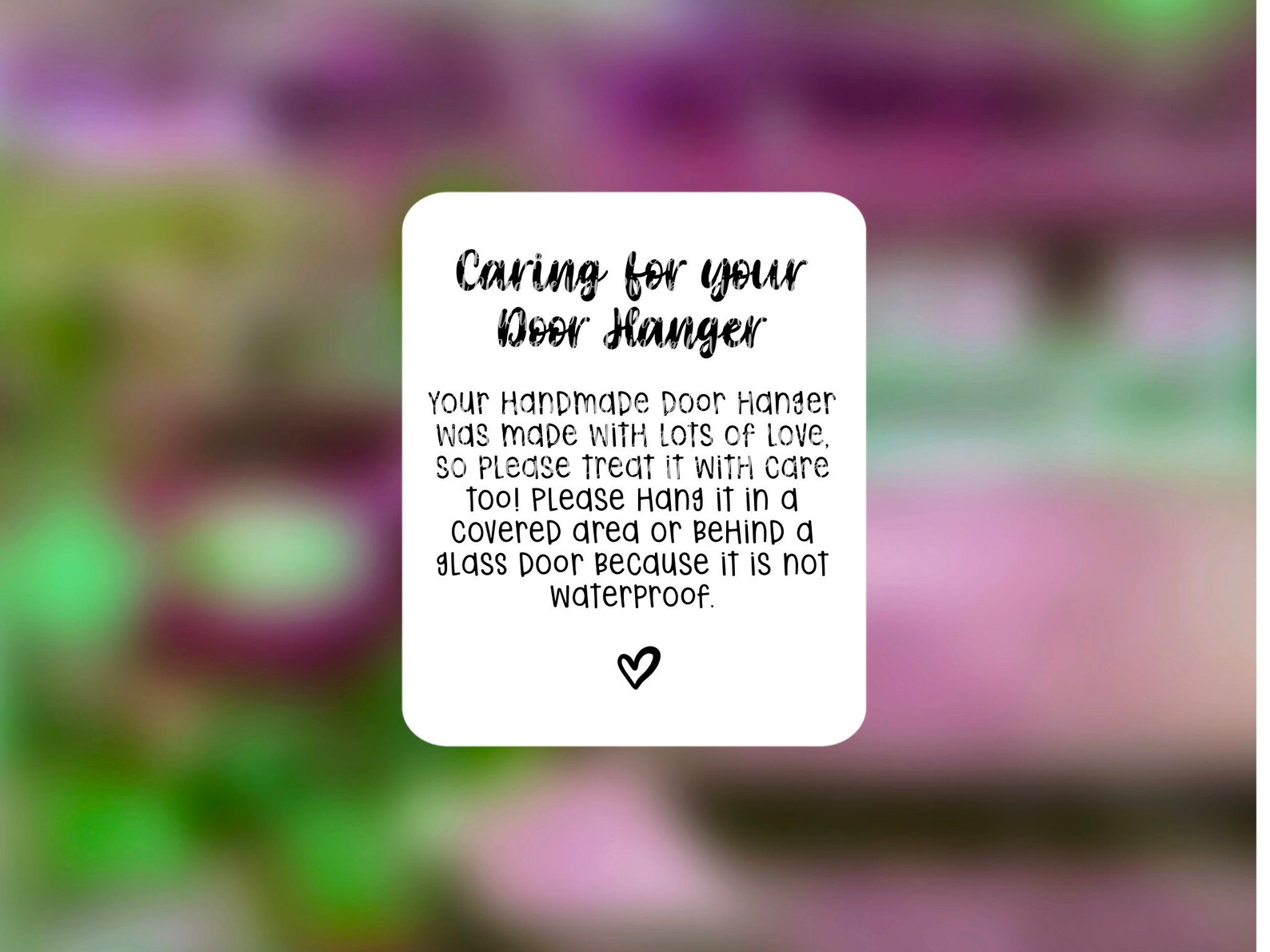 Automatic Download Door Hanger Care Instructions PNG File Etsy