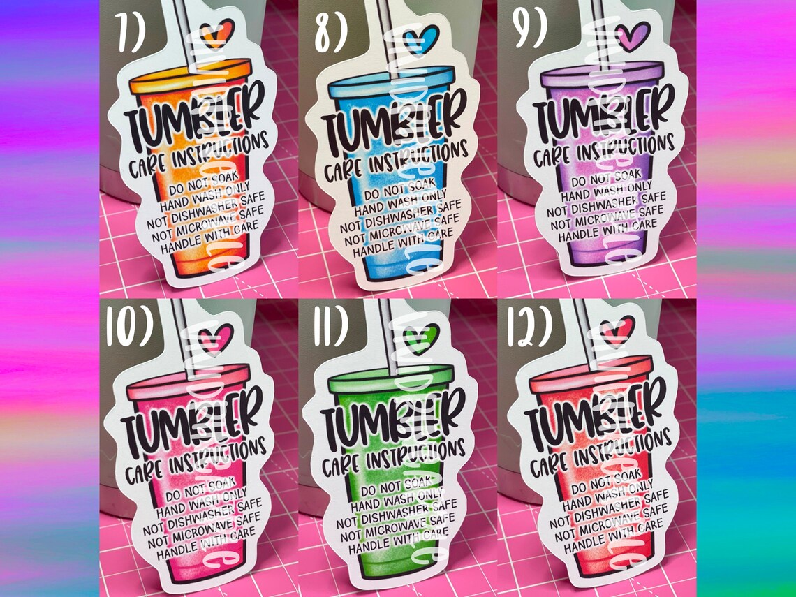 Tumbler Care Cards Small Business Cards Tumbler Business Etsy