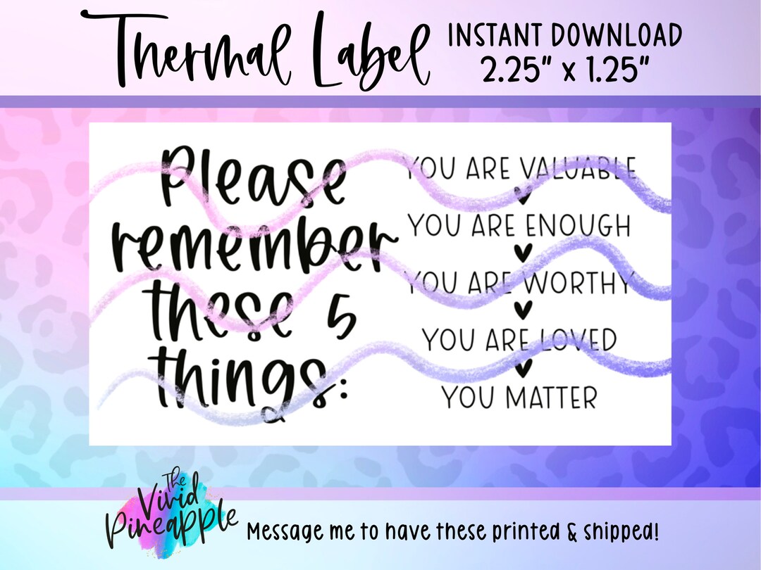 PNG Sticker Download - Please Remember These 5 Things -thermal Printer ...