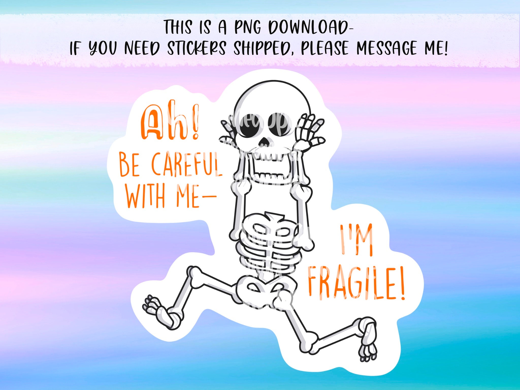 PNG Sticker Download Fragile Sticker English & Spanish Etsy