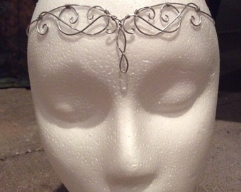 Silver Elven Circlet, Renaissance Circlet, Costume accessory, headpiece, princess, fairy, fae crown, elfin, elfen
