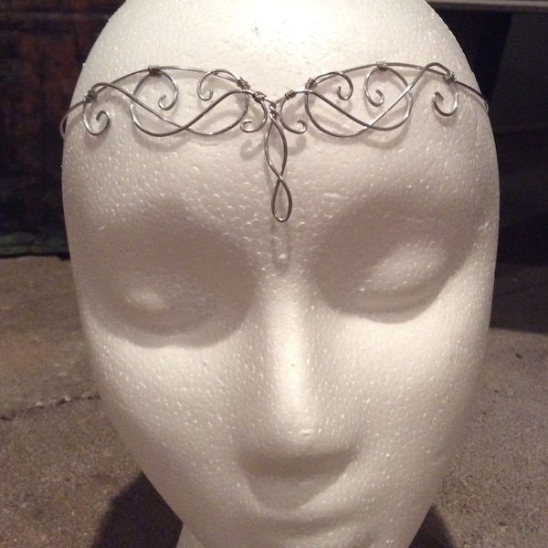 Silver Elven Circlet, Renaissance Circlet, Costume accessory, headpiece, princess, fairy, fae crown, elfin, elfen