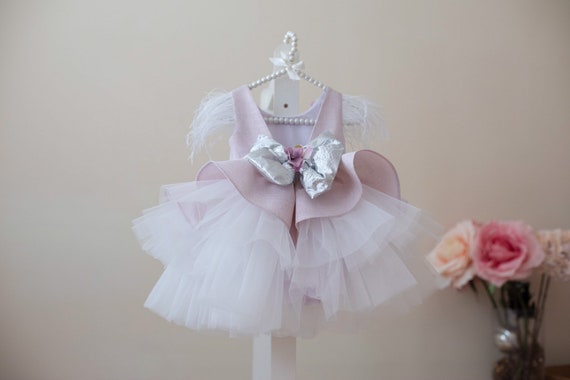 NEW $300 B022 Matched Set Lavender Infant Pageant Dress 