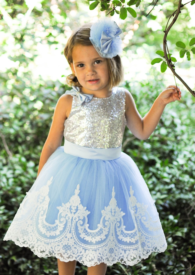 Silver sequin baby girl dress Toddler fancy pageant dress Etsy