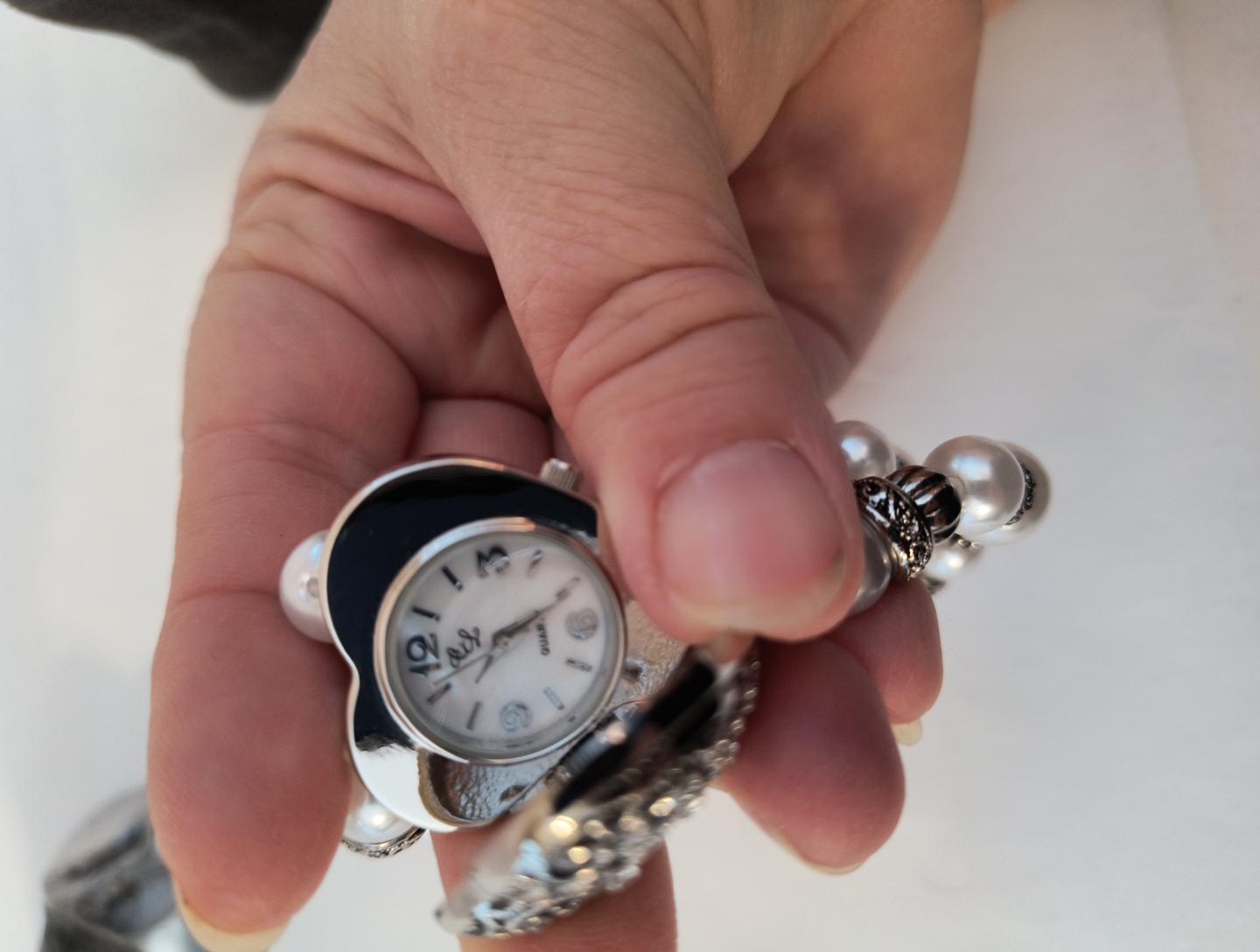 Colleen Lopez Heart and Pearl Silverplated Watch Colleen Lopez Silver Watch Purple Mother of | Mercari main image 3