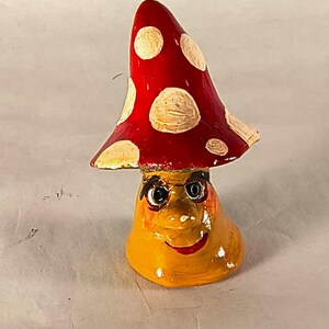 Polymer Clay Mushroom Man: Cheerful Miniature Figurine