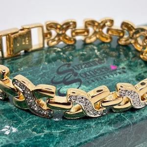 Vintage Suzanne Somers Bracelet: 925 Gold Tone, Sterling Silver, Zirconia