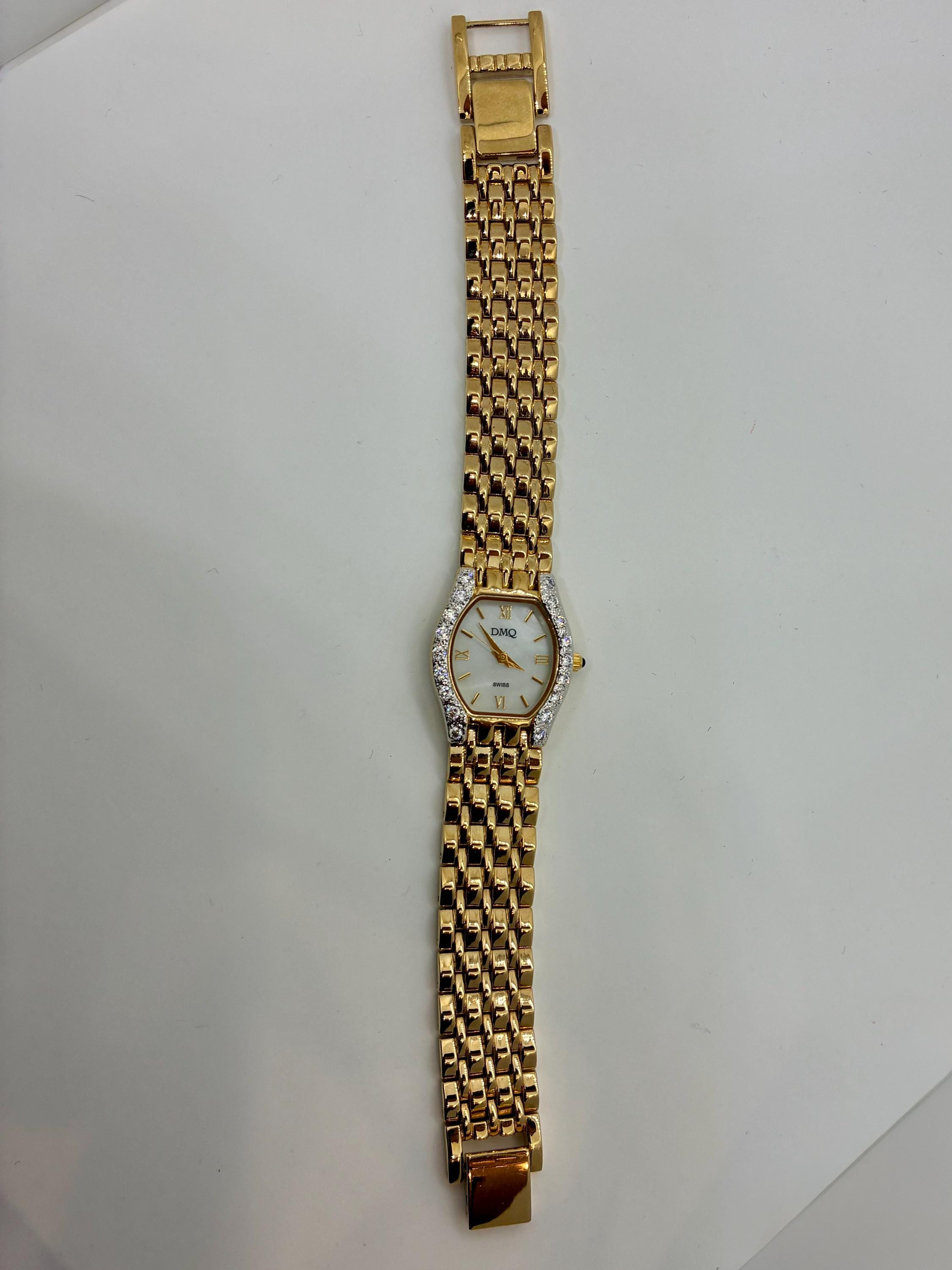 Vintage DMQ Swiss Watch: Mother of Pearl, Crystal Bezel  display picture 3