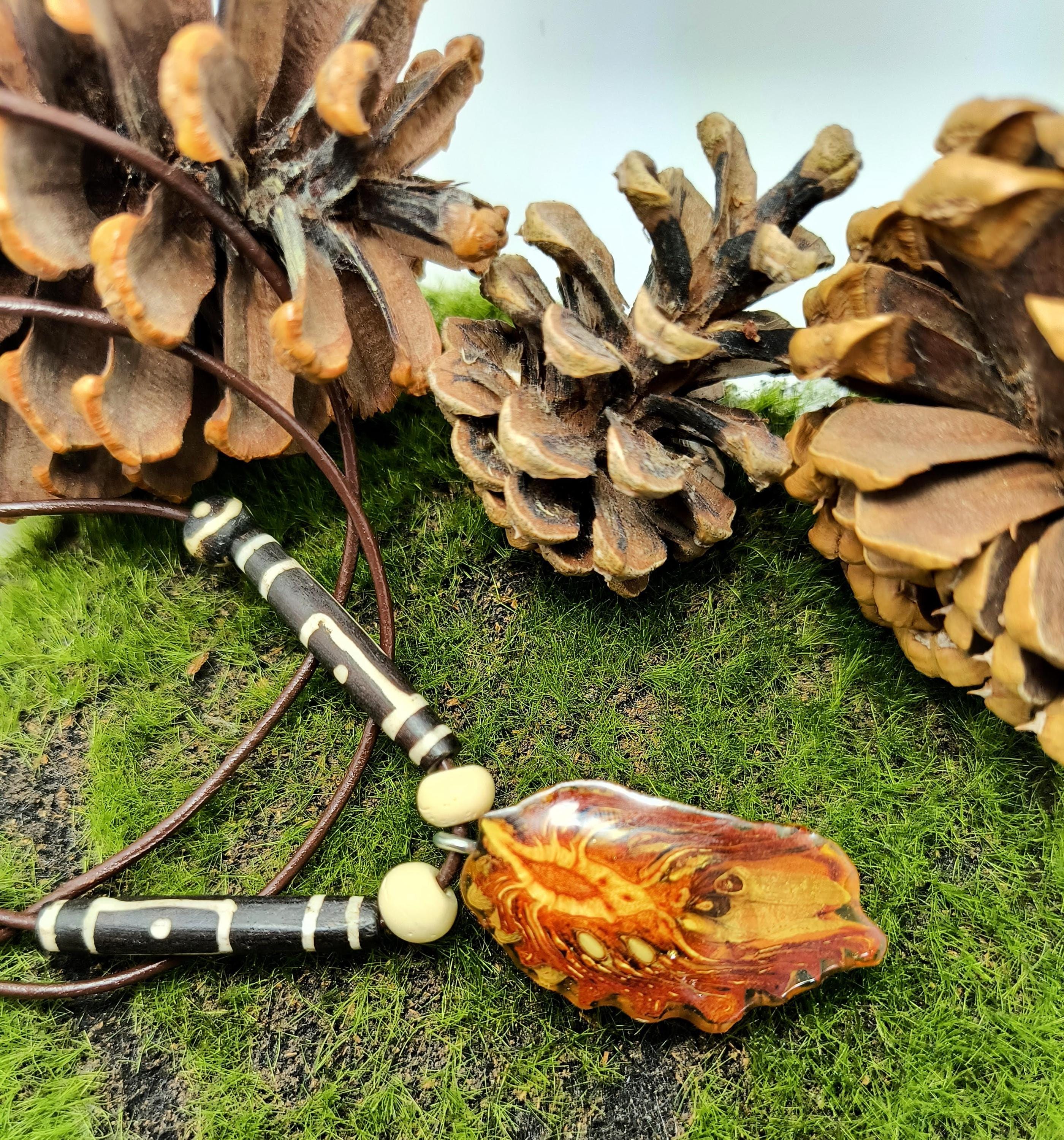 Real Sliced Pinecone Necklace Hangs on Adjustable Leather Strap - Etsy