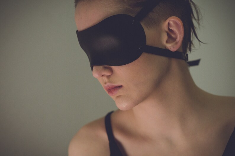 BDSM bondage leather blindfold eye mask | Etsy