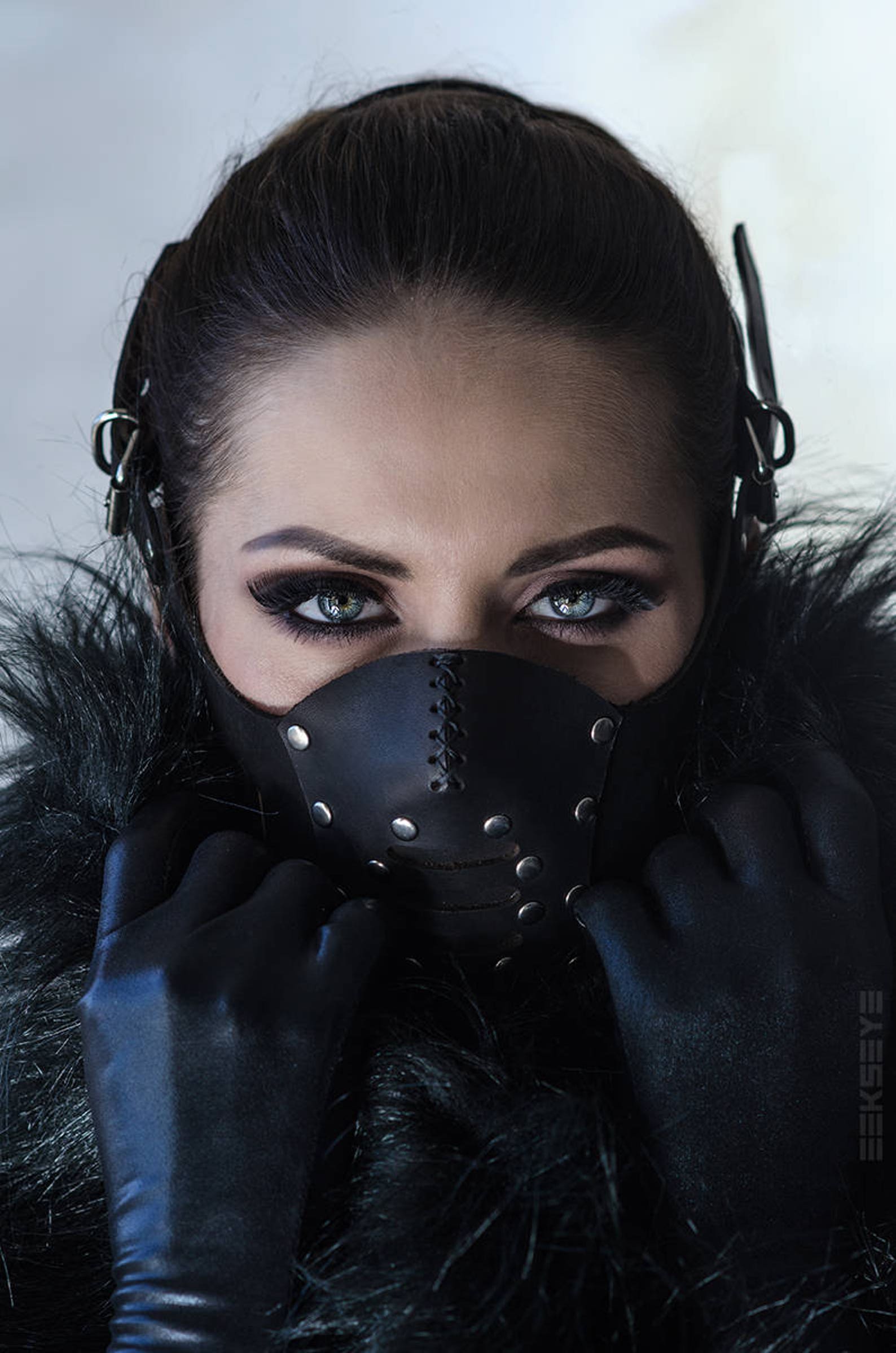 Cyberpunk mask. Leather mask gothic fetish muzzle half face Etsy