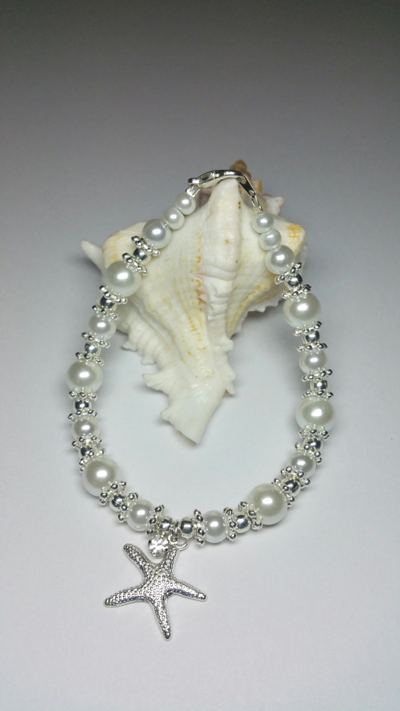 Brides Starfish Anklet Beach Wedding Jewellery Silver Etsy