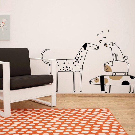 Love Dogs Wall Decal Wall Stickers Big and Small Dogs Wall Etsy