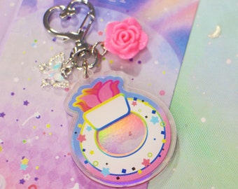 ZERO BASE ONE Keychain / ZB1 phone charms kpop keyring | zerobaseone keyring / kpop car keys hologram deco (Pastel Holographic)