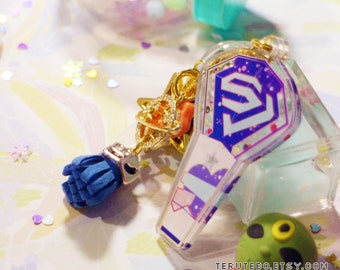 Super junior keychains Lightstick / suju / sj / keychain charm (Blue ribbon)