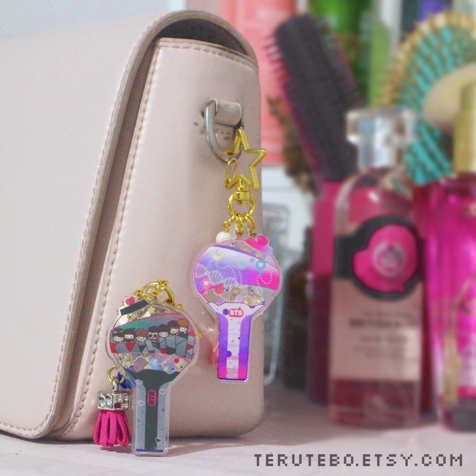 BTS Lightstick Keychain / Army Bomb Lightstick / Charms Key Etsy