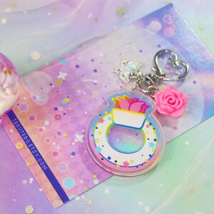 ZERO BASE ONE Keychain / ZB1 phone charms kpop keyring | zerobaseone keyring / kpop car keys hologram deco (Pastel Holographic) image 15