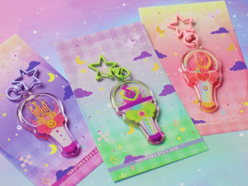 Kpop Lightstick - Kpop-draagtashanger, magisch Halloween-thema sleutelhanger loona dreamcatcher tweemaal rood fluweel - merchandise meidengroep - deel II afbeelding 3