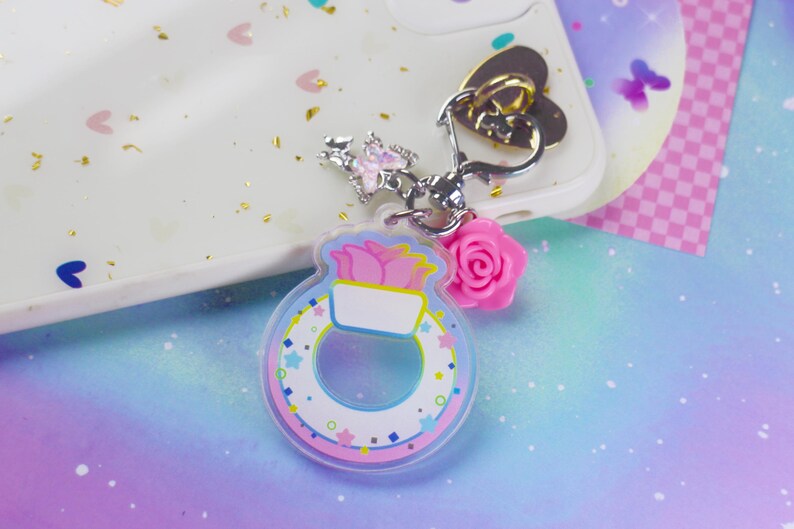 ZERO BASE ONE Keychain / ZB1 phone charms kpop keyring | zerobaseone keyring / kpop car keys hologram deco (Pastel Holographic) image 3