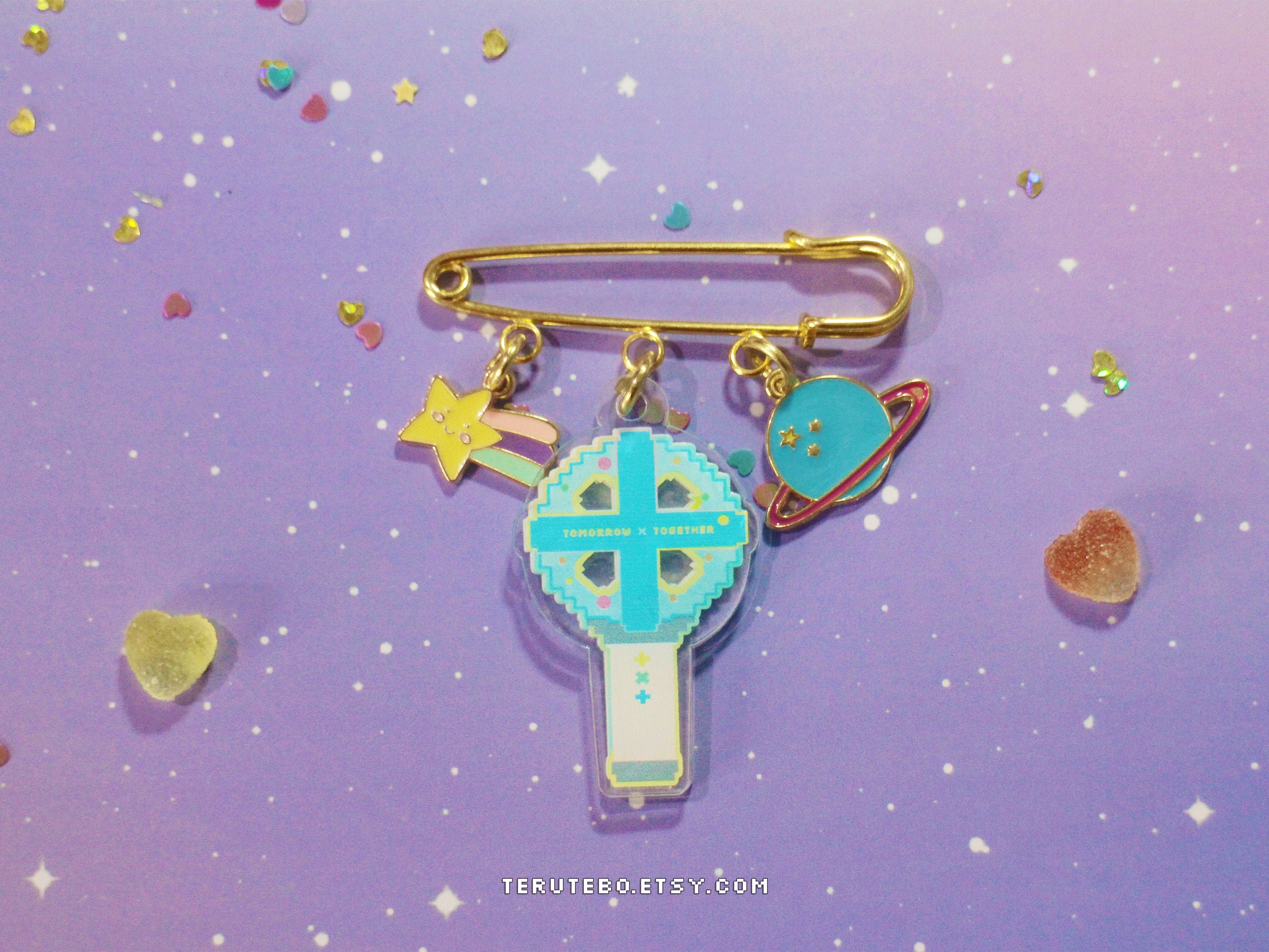 TXT enamel pin brooch & txt lightstick keychain | Etsy