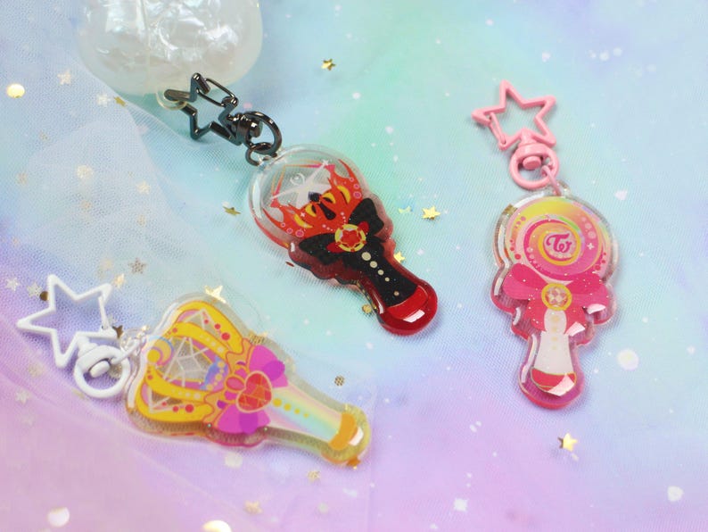 Kpop Lightstick - Kpop-draagtashanger, magisch Halloween-thema sleutelhanger loona dreamcatcher tweemaal rood fluweel - merchandise meidengroep - deel II afbeelding 10