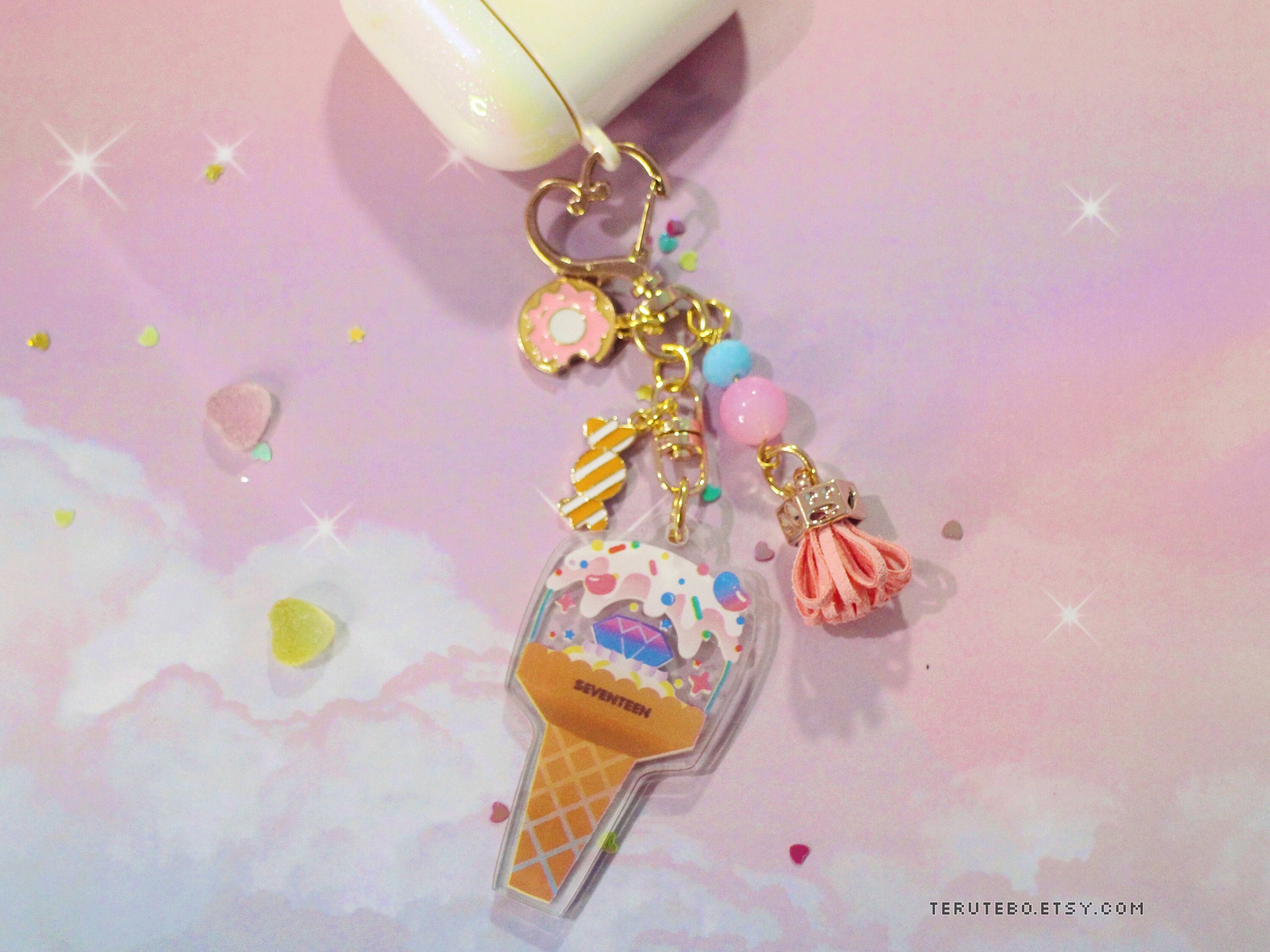 Kpop Keychain 1.7 Cute Keyring Cute Kpop Lightstick Charm dessert Etsy UK