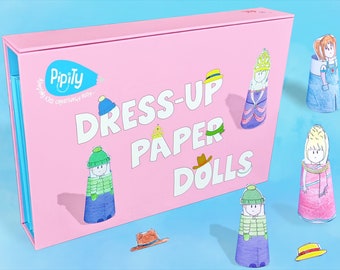 The Pipity Dress-Up Paper Dolls Gift Set Folder| Presents for Girls age 6,7,8,9,10+| Dolls | Craft Kits for Kids | Arts and Crafts for Kids