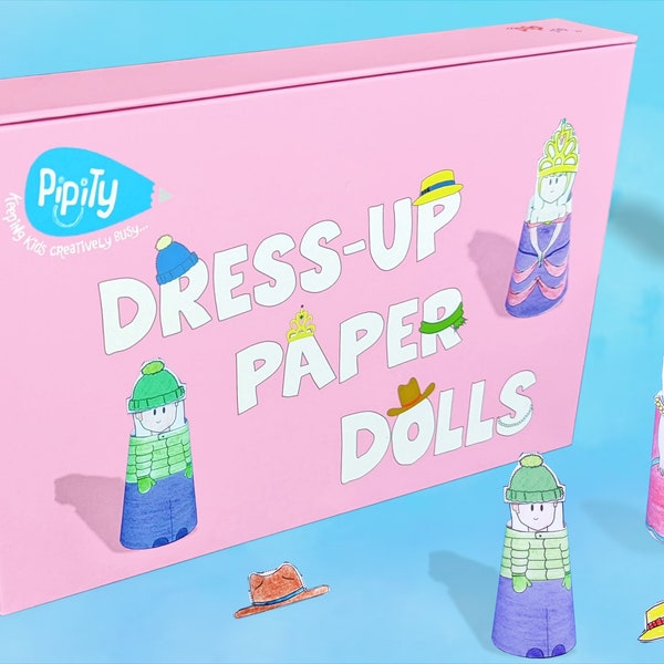 The Pipity Dress-Up Paper Dolls Gift Set Folder| Presents for Girls age 6,7,8,9,10+| Dolls | Craft Kits for Kids | Arts and Crafts for Kids