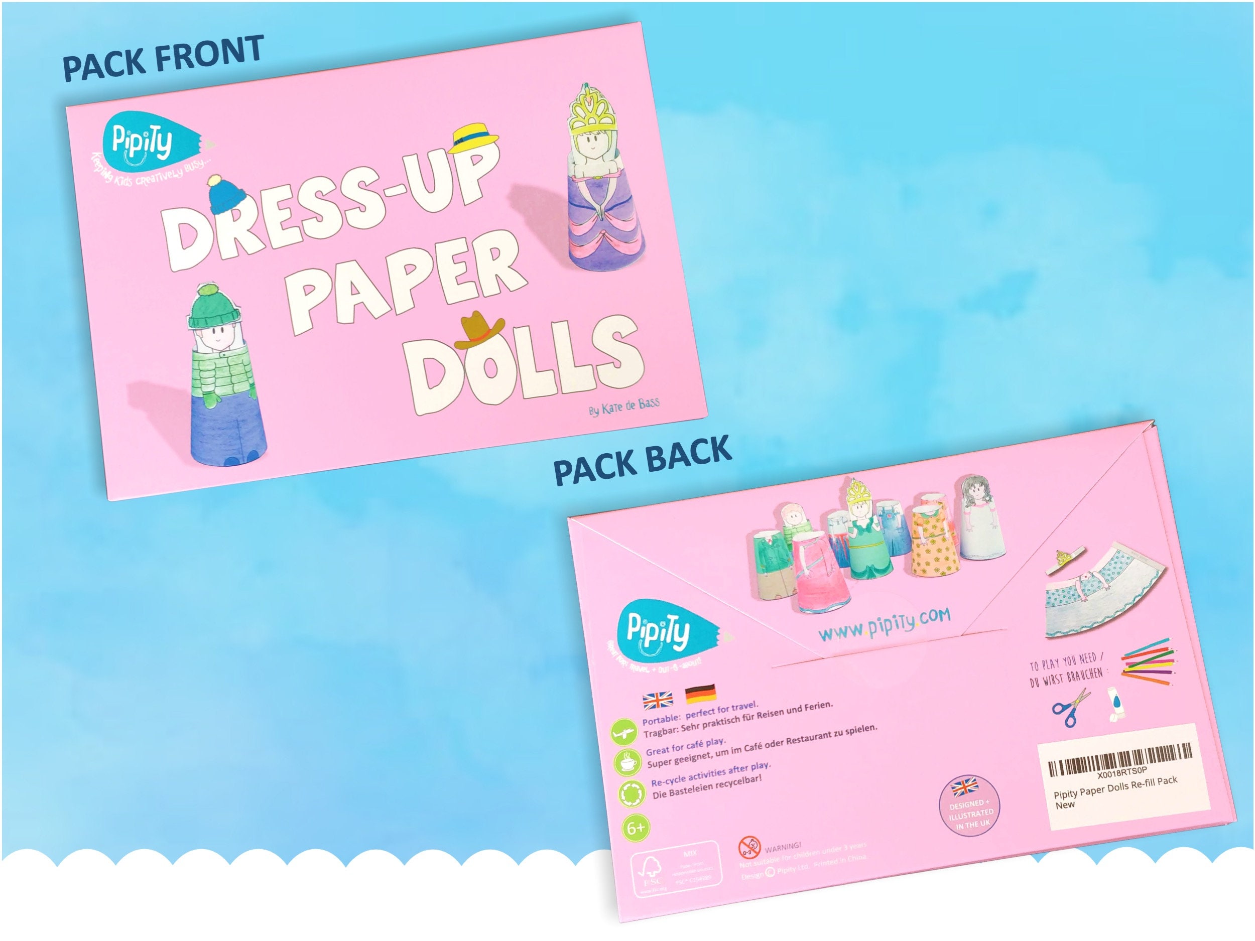 The Pipity Dress-up Paper Dolls Gift Set Folder Presents for Girls Age  6,7,8,9,10 Dolls Craft Kits for Kids Arts and Crafts for Kids 