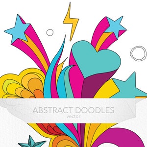 Colorful abstract doodles. Teen kids print t-shirt. Miscellaneous.