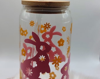 Jar with lid Easter bunnies