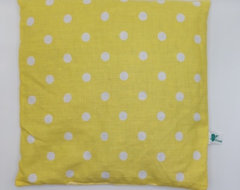 Cherry stone pillow Grain pillow yellow with white dots