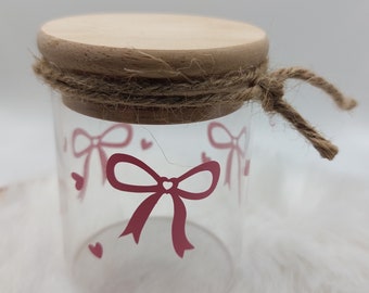 Small jar with lid loops