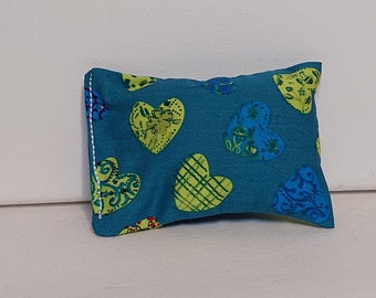 Catnip pillow blue with hearts