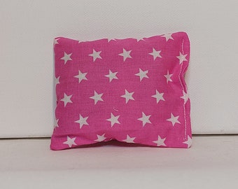 Cat valerian pillow pink with white stars