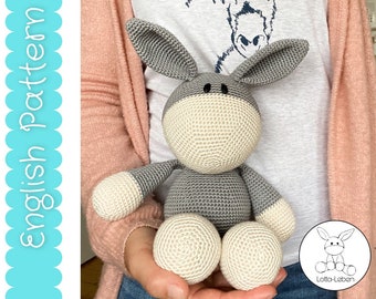 English Crochet Pattern XXL Donkey