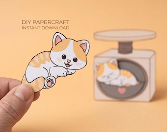 Cat Paper Craft – Cat House Printable, Quiet Time Activity for Kids, Cut and Glue Craft
