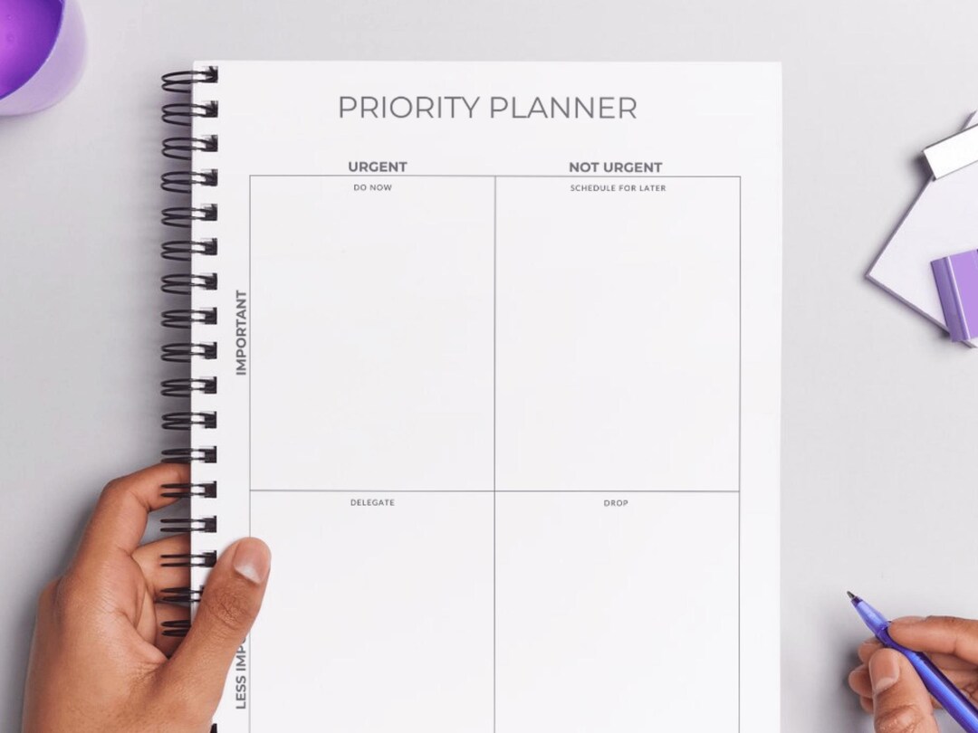 Minimal Priority Planner Printable | Eisenhower Matrix | Focus and ...
