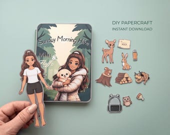 Printable Paper Doll House PDF | Mila & Fluffz Forest Adventure Quiet Book | DIY Kids Craft | Digital Download