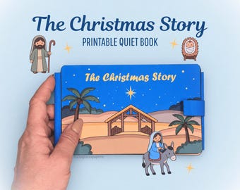 Nativity Quiet Book Printable – Christmas Story Playbook with Movable Figures & Mini Storybook, PDF