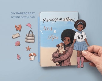 Printable Paper Doll House PDF | Ava & Pips Beach Adventure | Quiet Play Activity for Kids