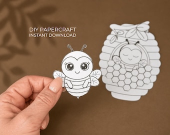 Bee Coloring Craft – Hive Printable, Spring Coloring Activity for Kids