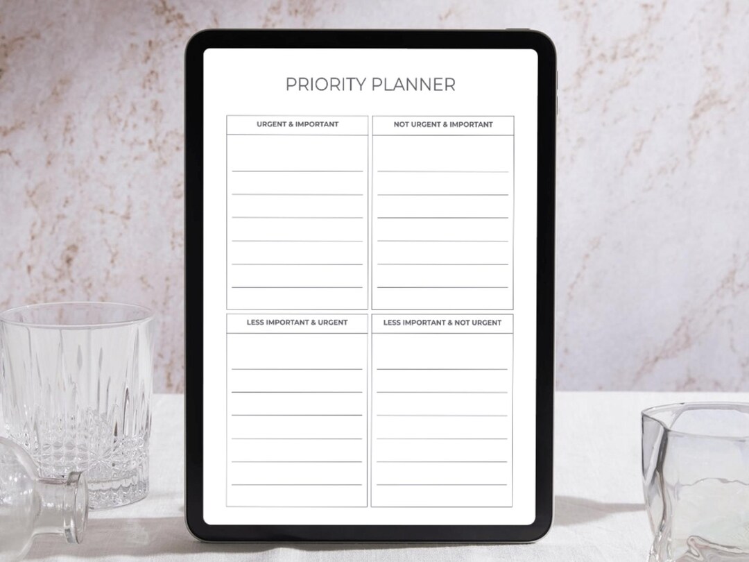 Minimalist Eisenhower Matrix Planner | Priority Matrix Template ...
