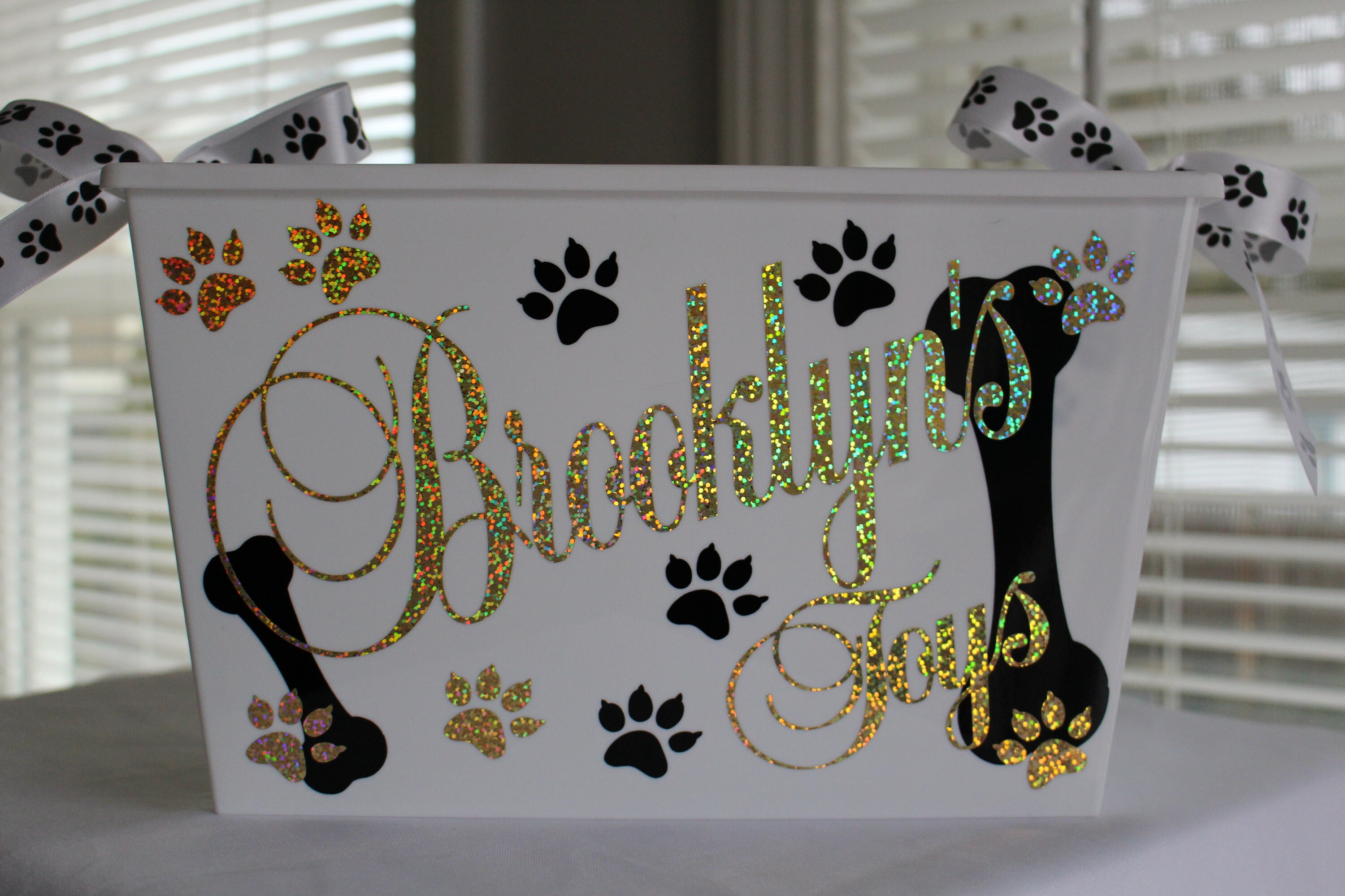 Personalized Dog toy box Cat Pet Storage Bin Toy box Pet Etsy